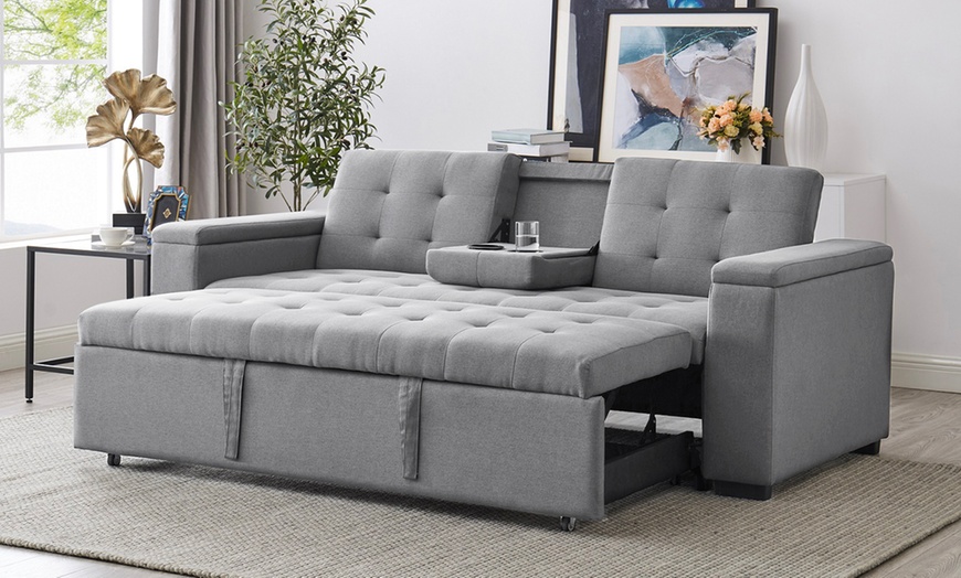 Image 19: Canapé convertible "Tilia" 3 places en tissu Kocoon