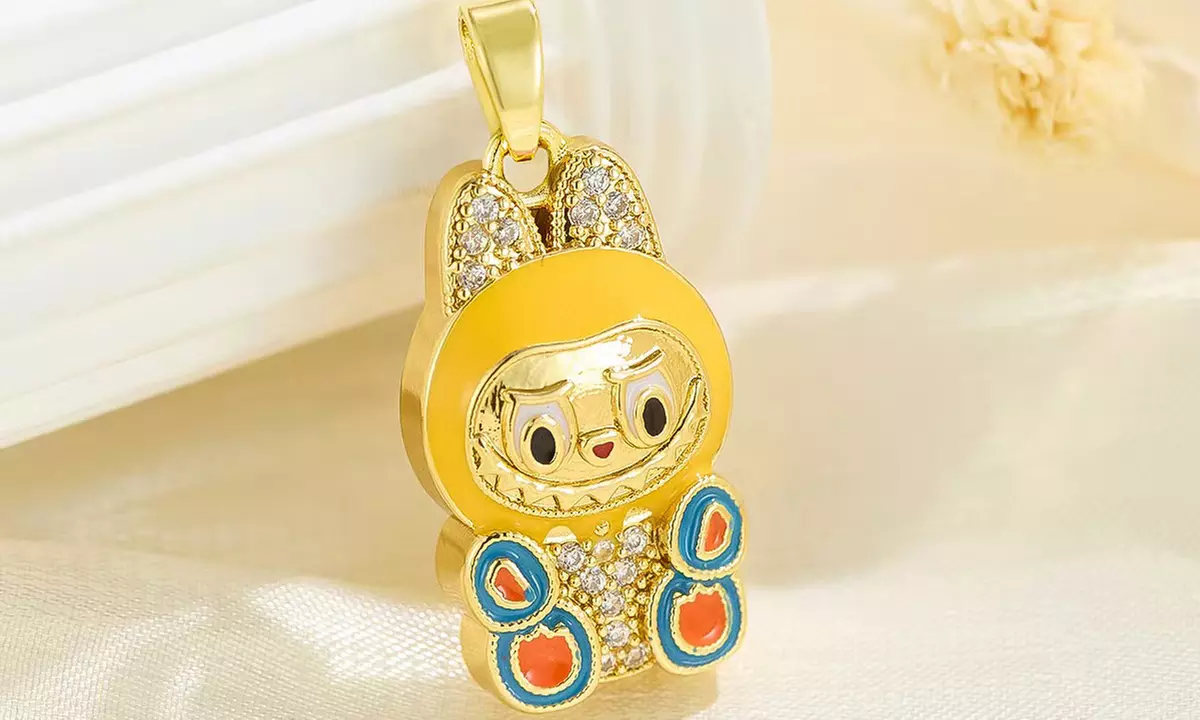 Stanley - BTS x Labubu Gold Enamel Pendant Necklace