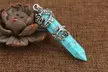 Healing Crystal Wrapped Pointed Natural Quartz Stone Necklace Pendant - Second Medium