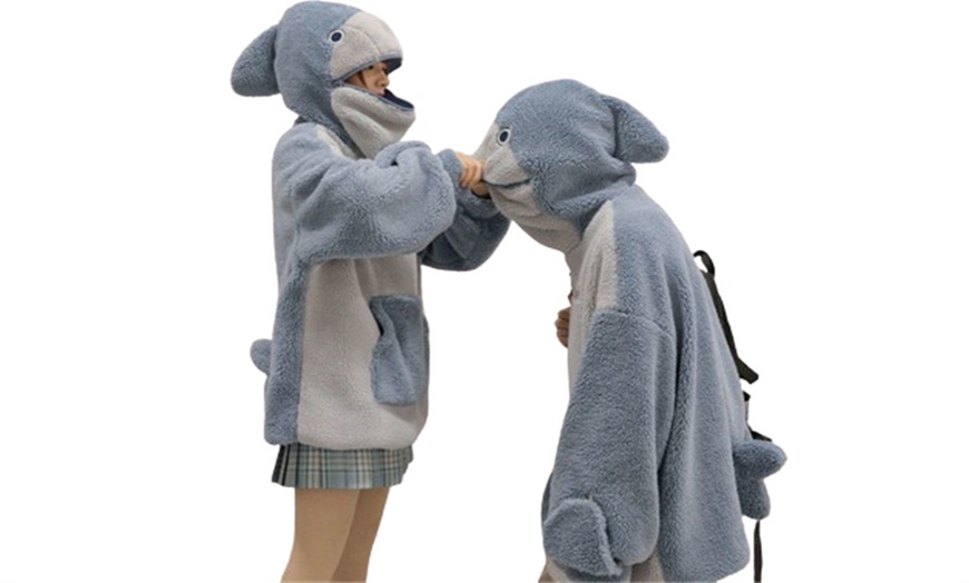 Image 1: Shark Themed Blanket Hoodie