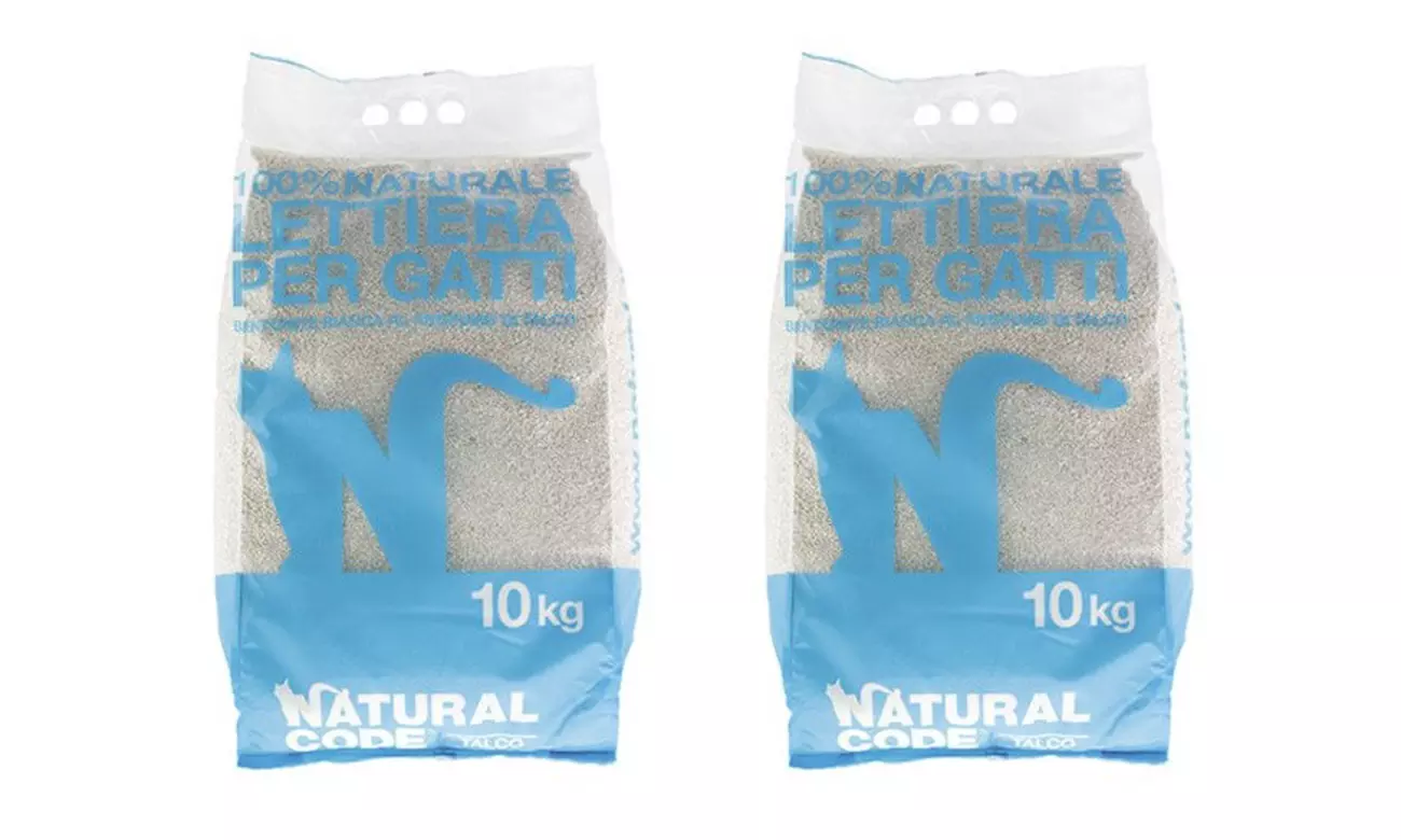 Lettiera per gatti in sacchetto bentonite o vegetale Natural Code