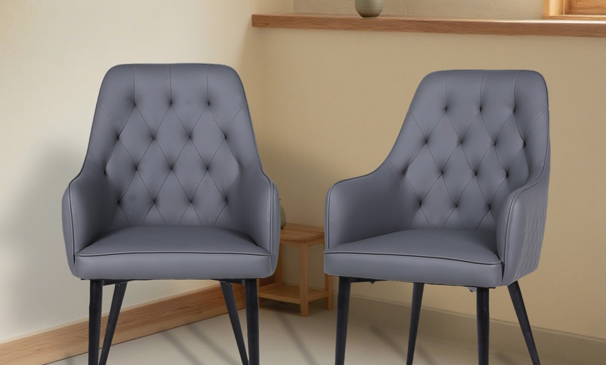 Image 13: Upholstered Dining Chairs Set