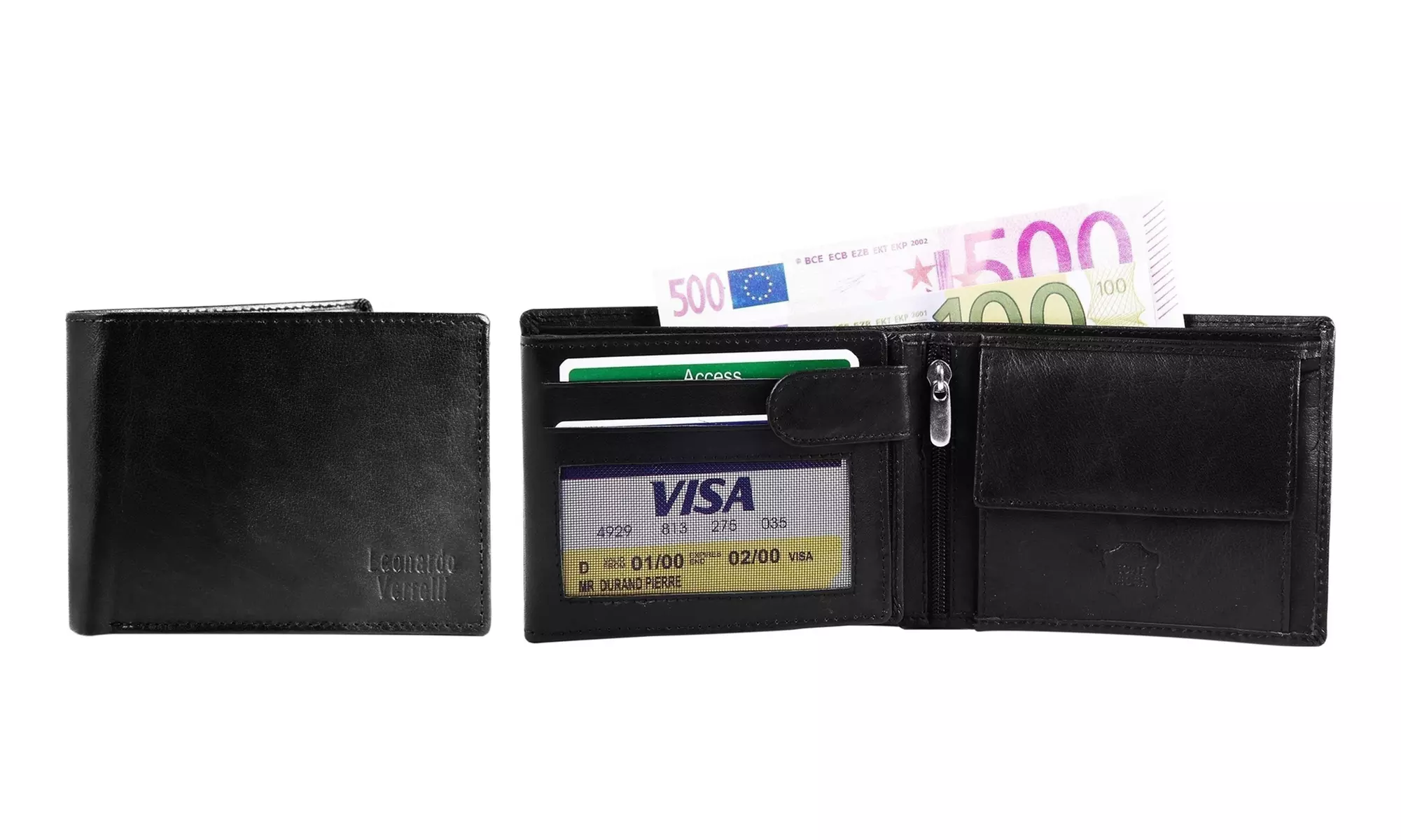 Leonardo Verrelli Echtleder-Geldbeutel