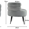 Image 7: Upholstered Teddy Fur Barrel Accent Chair with Black Metal Legs