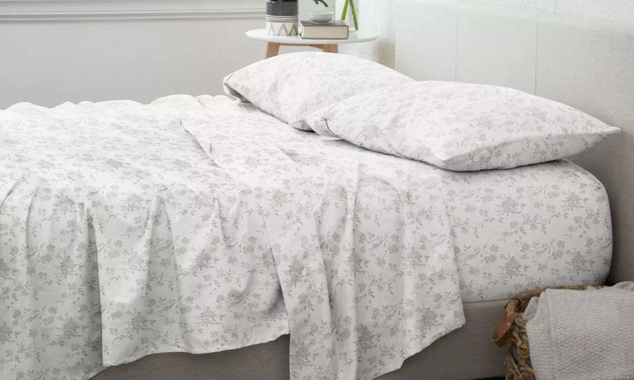 Home Collection Premium 4 Piece Ultra Soft Flannel Bed Sheet Set