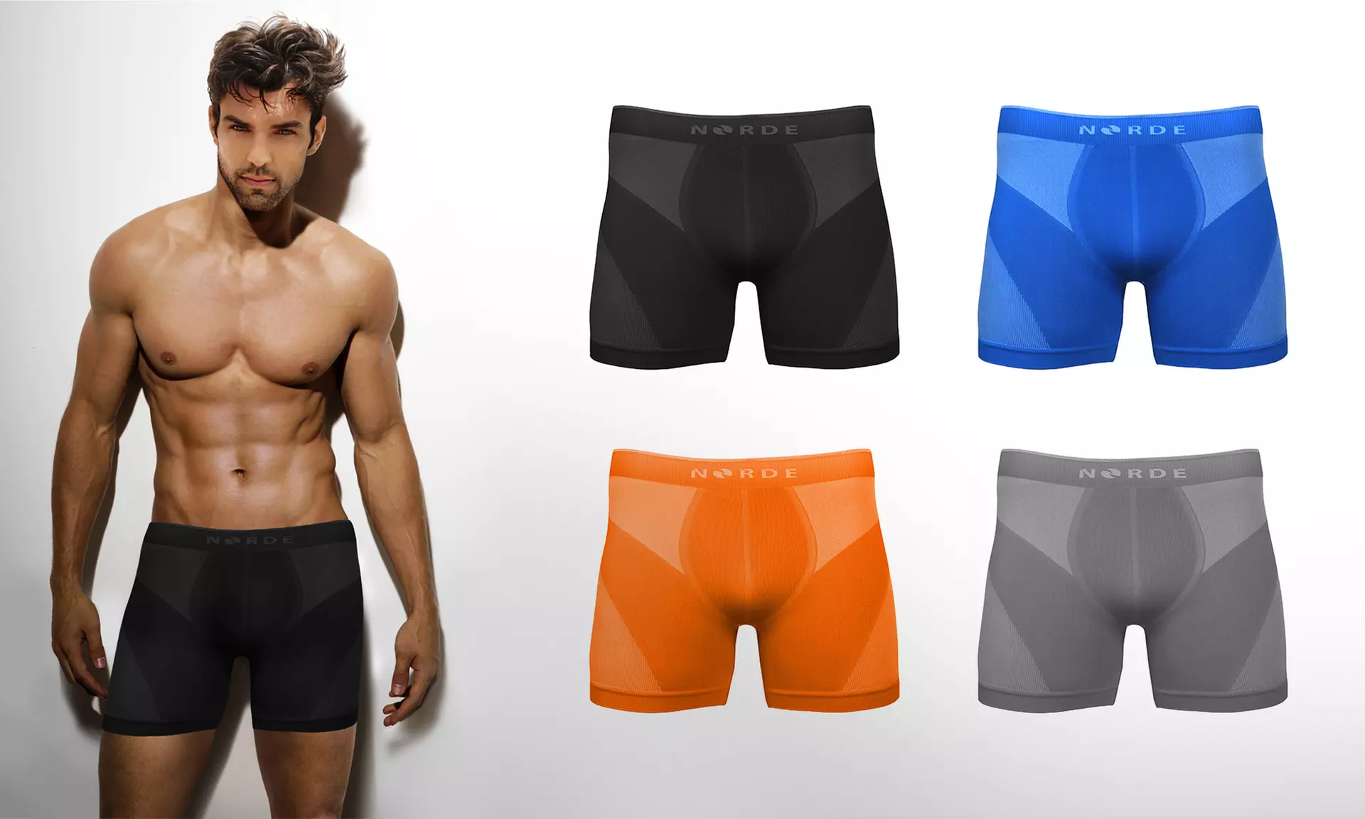1, 2 ou 3 pack de 2 boxers sans coutures de la marque Norde pour homme - Primary Image