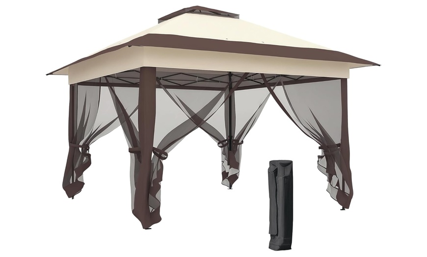 Image 2: Outsunny 3.6 x 3.6 m Pop-up Gazebo with Netting