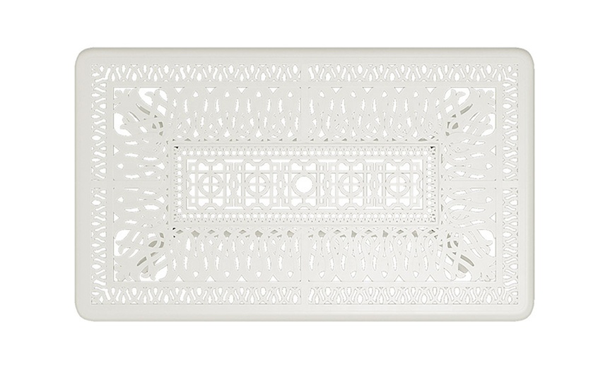 Image 32: Garden Outdoor Cast Aluminum Vintage Bistro Table 