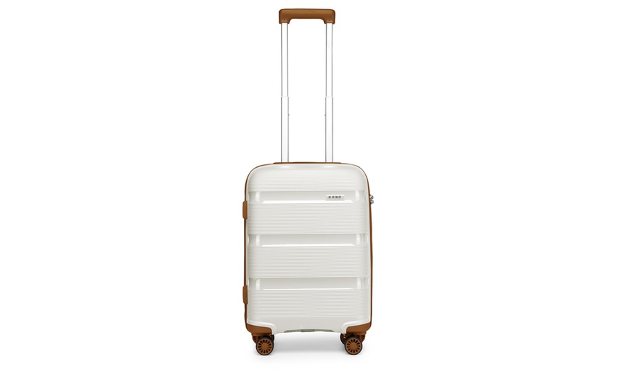 Image 32: KONO 20-inch Colourful PP Hard Shell Suitcase Hand Luggage with Lock