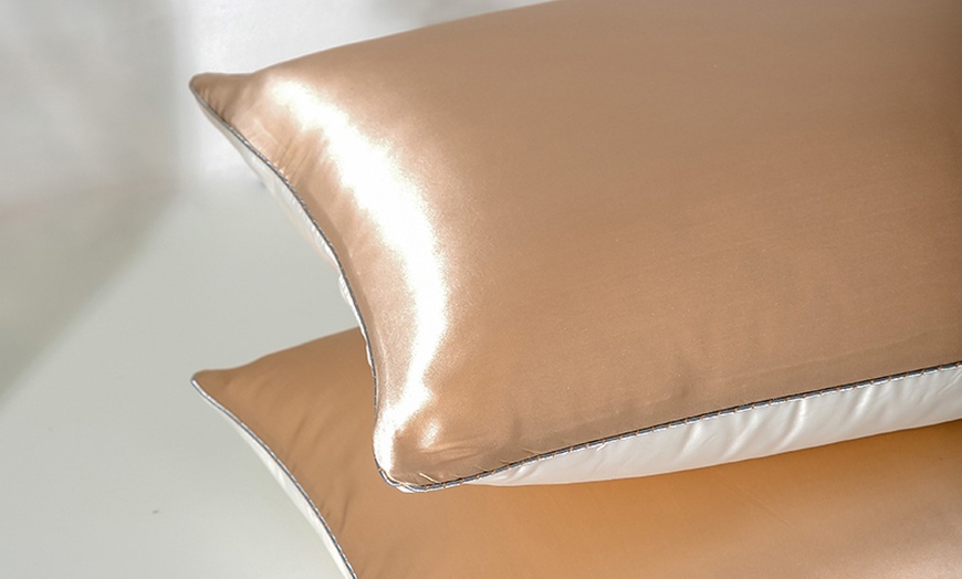 Image 13: 21 Momme Pure Silk Hotel Grade Pillowcase Pair