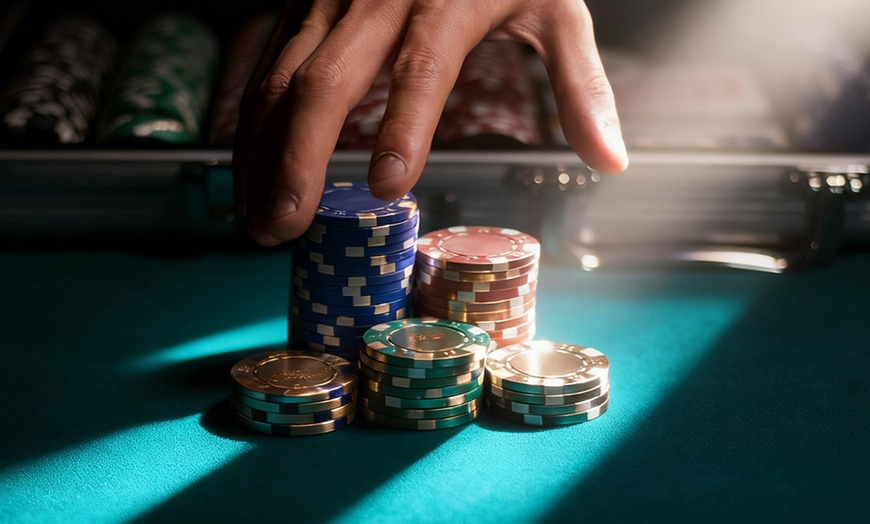 Image 6: SPORTNOW Poker Set and Foldable Poker Table 