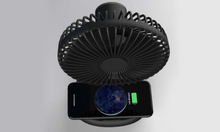 Image 5: Wireless Phone Charging Fan