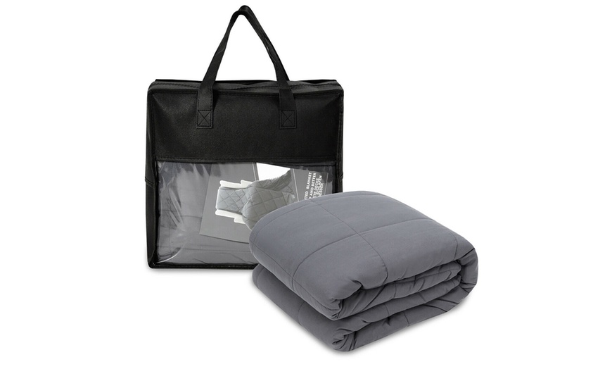 Image 5: Costway 15/17/20lbs Home Weighted Blanket Crystal Velvet Fabric w/Glass Beads