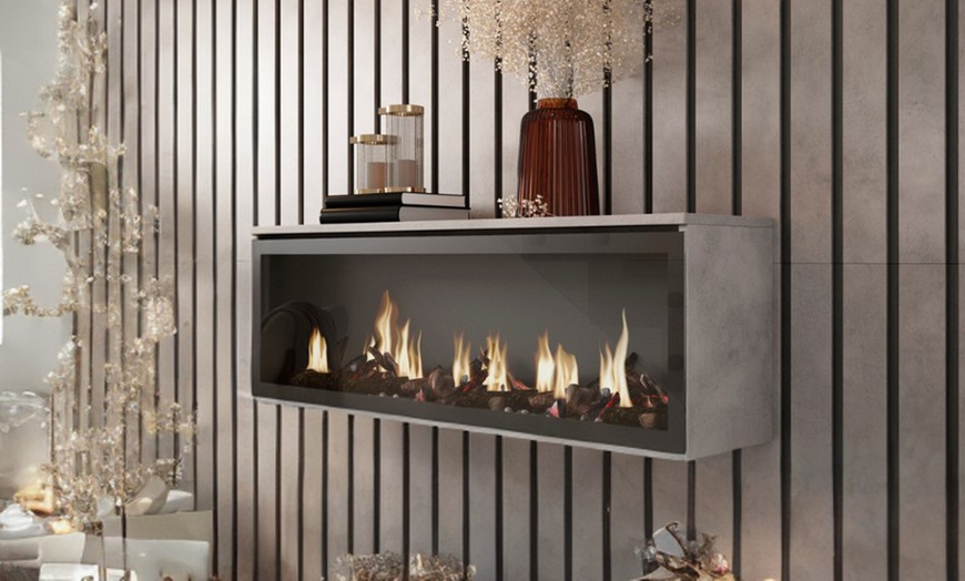 Image 1: Elektrischer LED-Kamin COZY mit 3D-Feuereffekt, opt. mit Hängeboard
