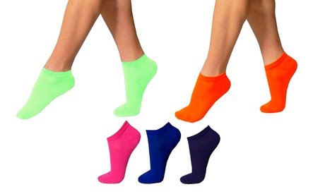 12 o 24 paia di fantasmini fluo da donna in colori assortiti