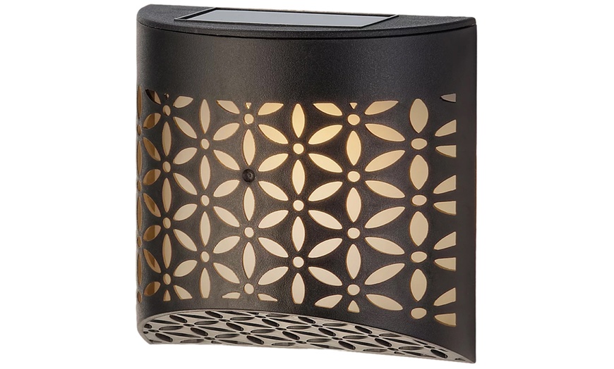 Image 9: Moroccan Solar Wall Lights - 4 Pack, Warm White LED