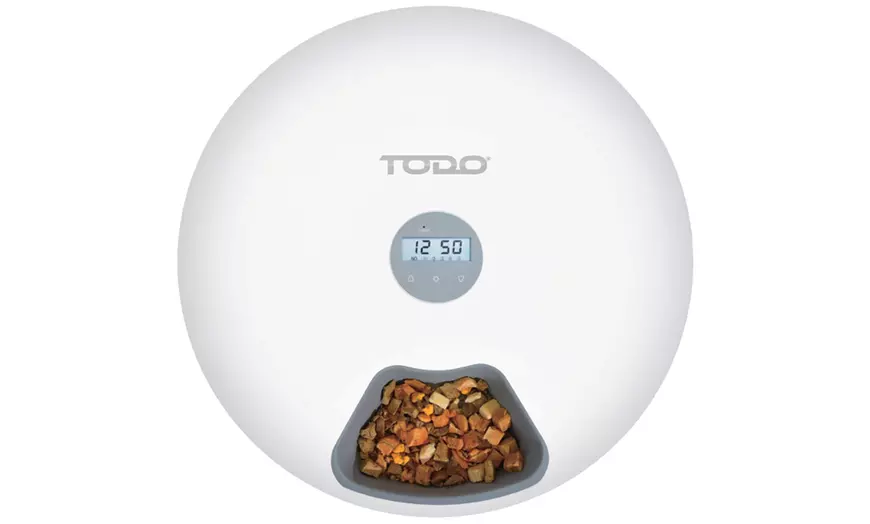 Image 3: Smart Six-Meal Automatic Pet Feeder with LCD Display & USB Power