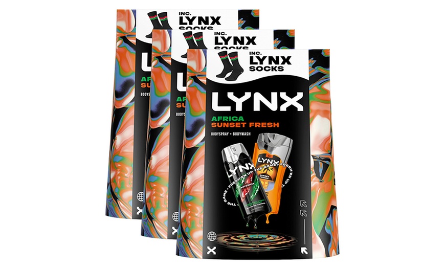 Image 4: Lynx Africa Spray and Sunset Wash Gift Set with Socks