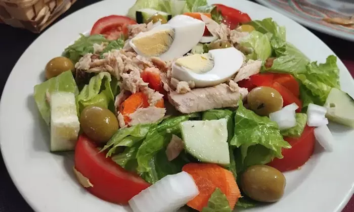 Arroz banda o entrecot de ternera en Restaurante Goyo
