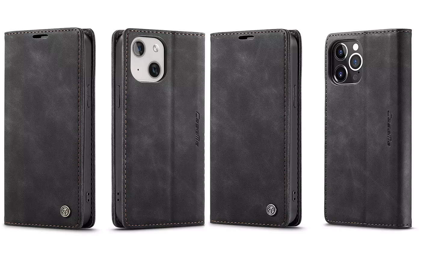 For iPhone 13 Pro Max/13/13 Pro Leather Flip Magnetic Wallet Card Slot Case