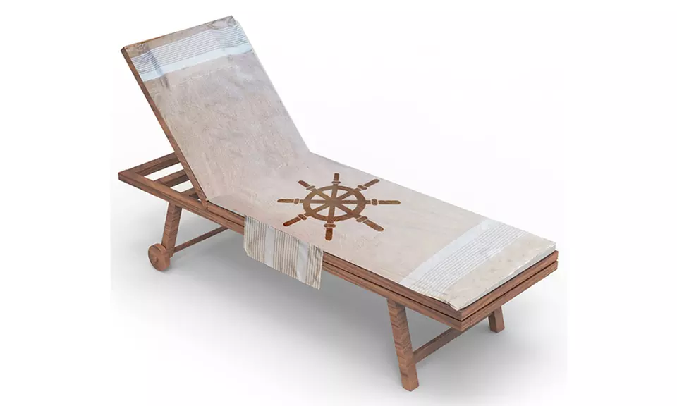 Serviette de transat en coton avec coussin amovible et poches de rangement