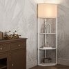 Image 16: HOMCOM Corner Floor Lamp with Shelves