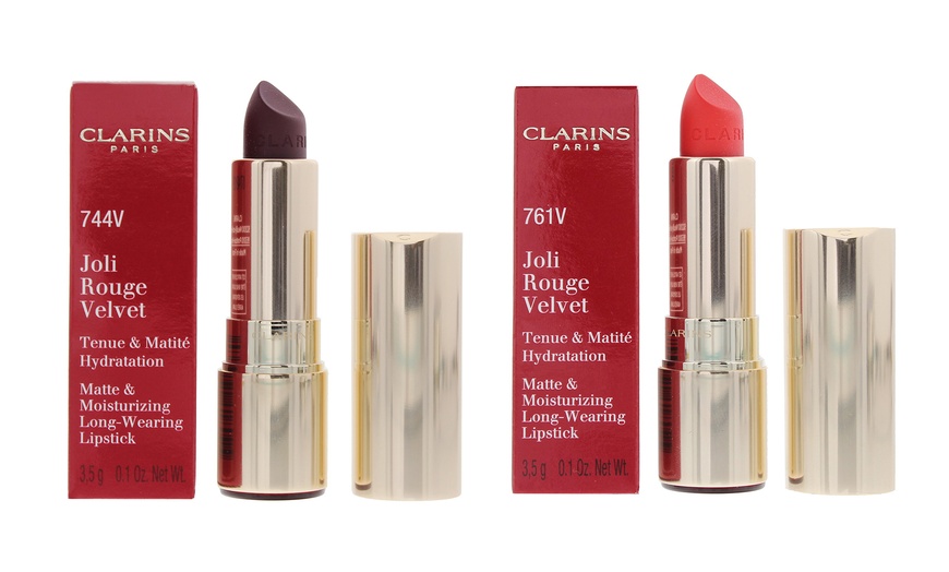 Image 1: Clarins Joli Rouge Velvet Matte Moisturising Long-Wear Lipstick