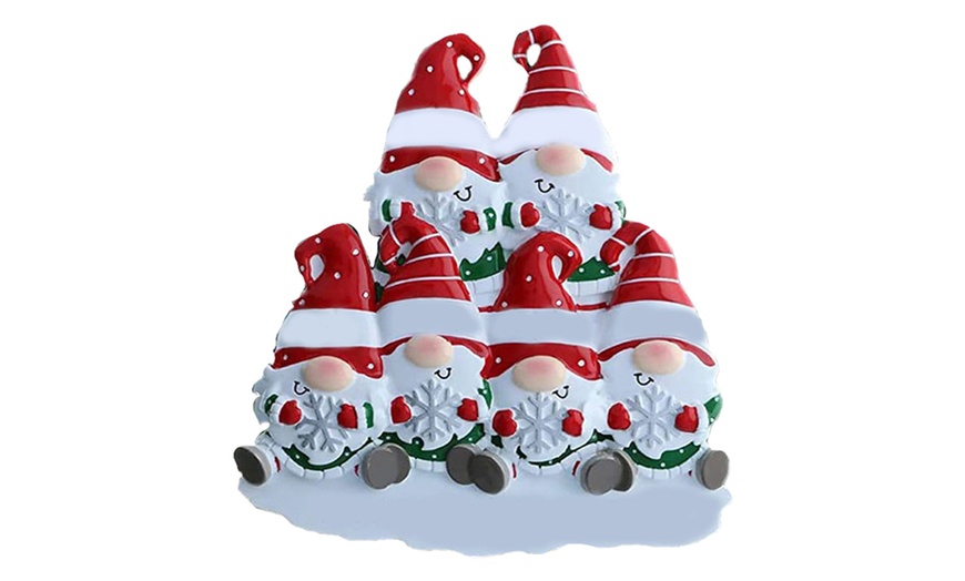 Image 7: Personalized Gnome Family Santa Claus Christmas Tree Ornaments