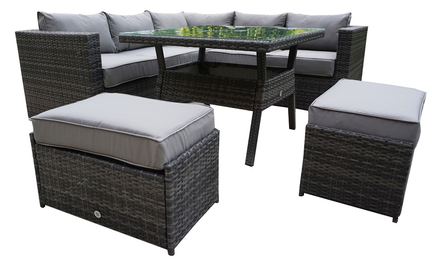 Image 3: Georgia Dining Sofa In Nature Weave