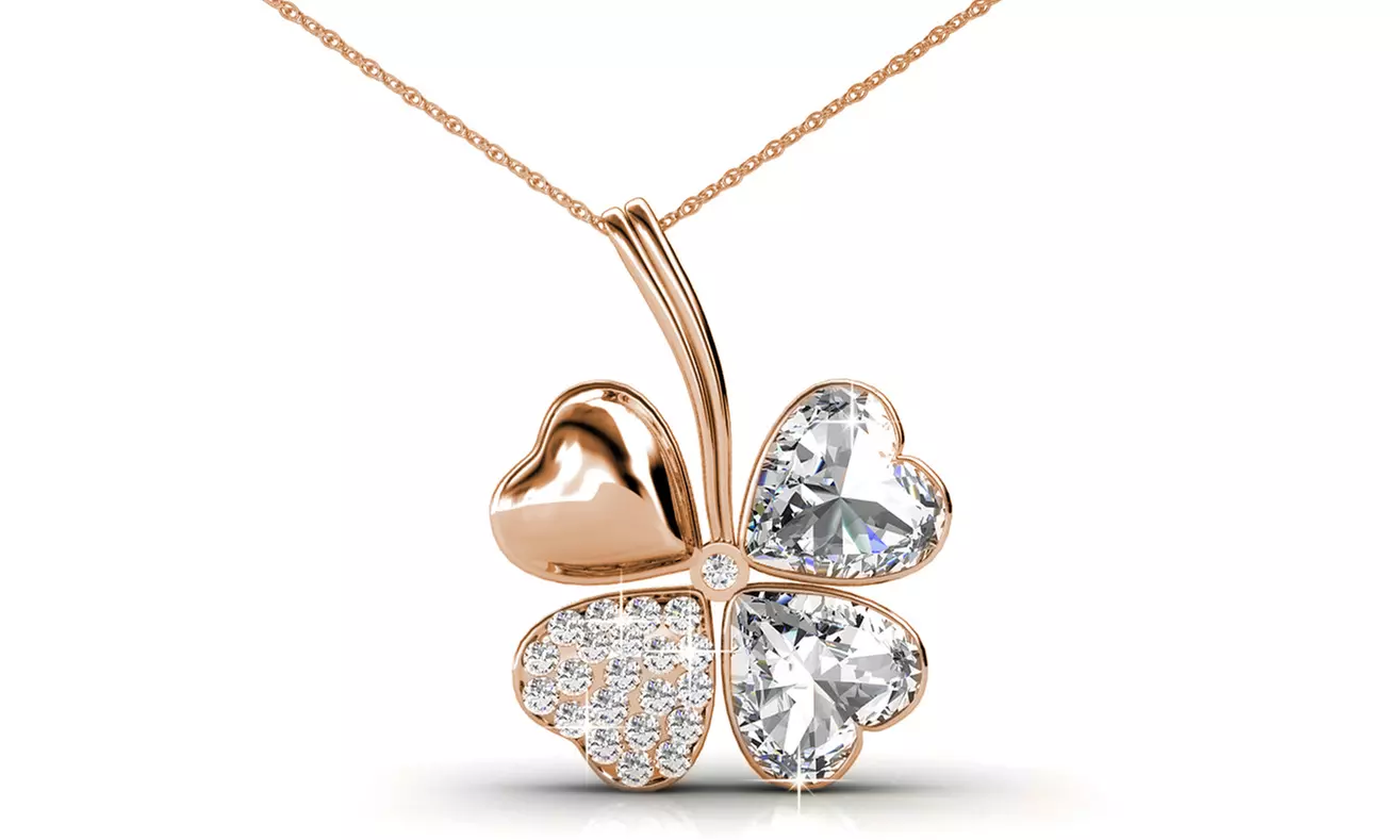 1x, 2x oder 3x Vierblättriges-Kleeblatt Halskette