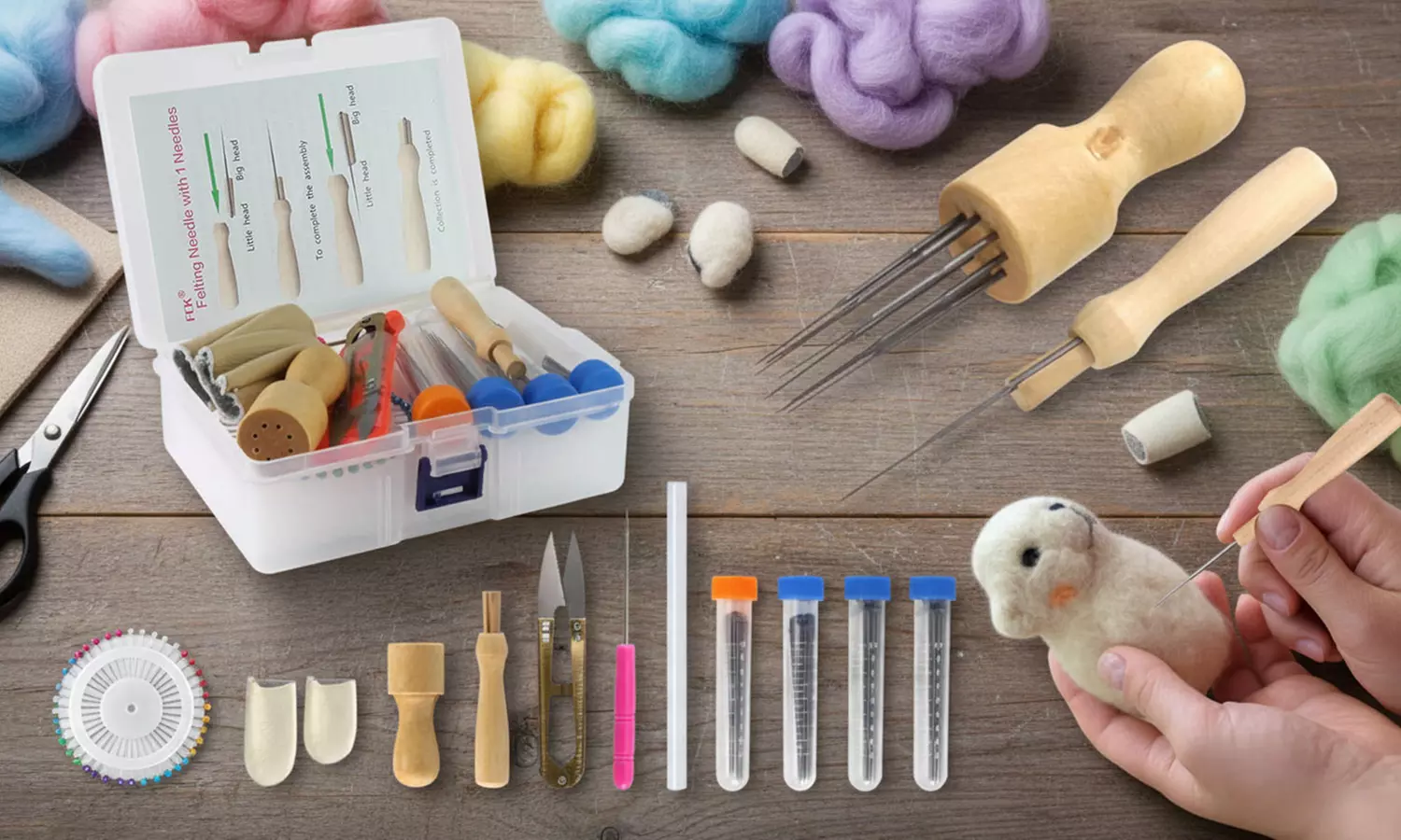 40 Pcs Needle Felting Kit for DIY Wool Felting - Primary Image