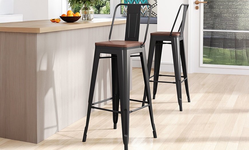 Image 2: Living And Home Limited Two- or Four-Piece Bar Stools Set