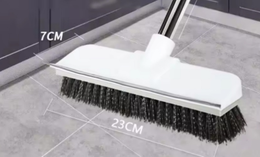 Image 4: Dual-Purpose Scraper And Brush Long-Handled Floor Scrubber