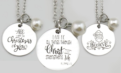 Collana con frase natalizia disponibile in vari modelli