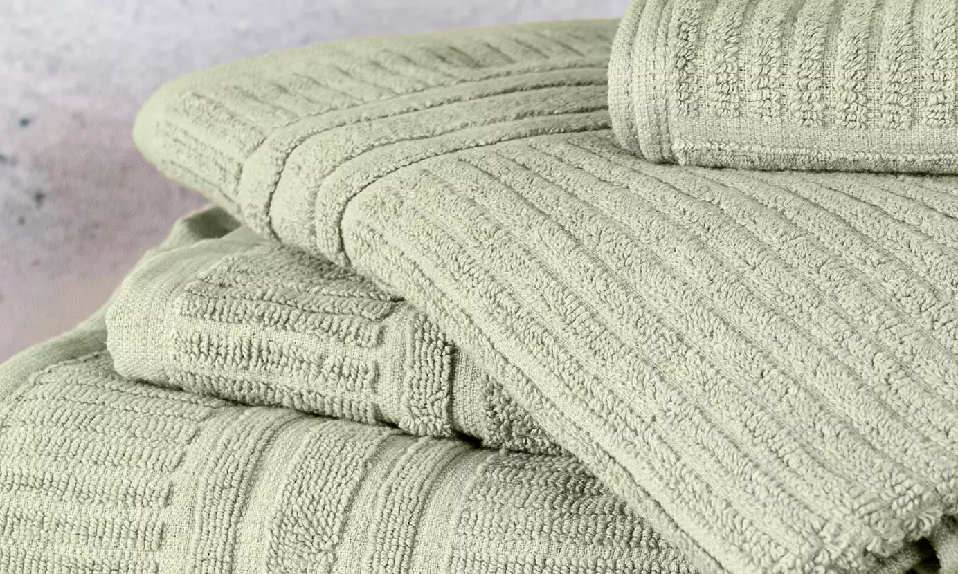 Juego de 5 toallas de 100 % algodón ultrasuave en color liso