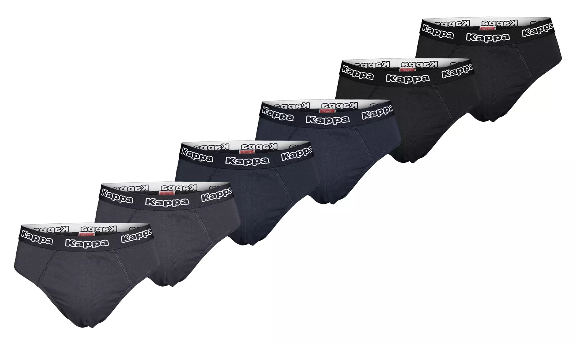 Set di 6 slip e boxer da uomo Kappa, disponibili in vari colori e dalla S alla XXL
