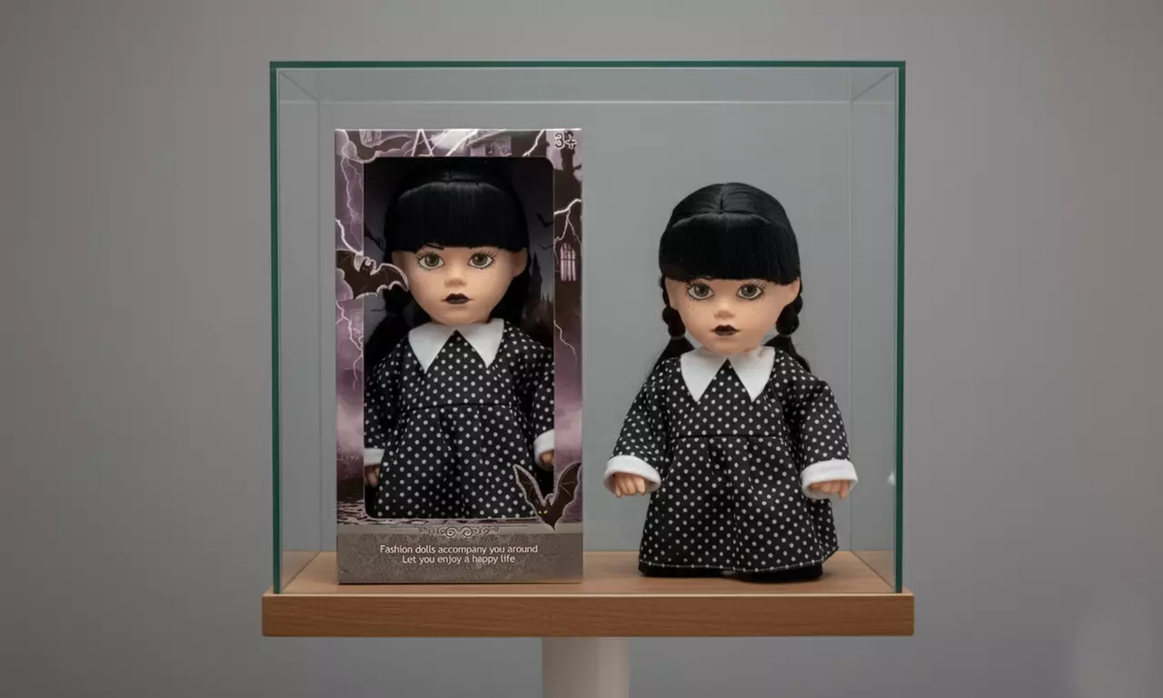 Wednesday Addams-Inspired Walking Doll with Music and Iconic Outfit