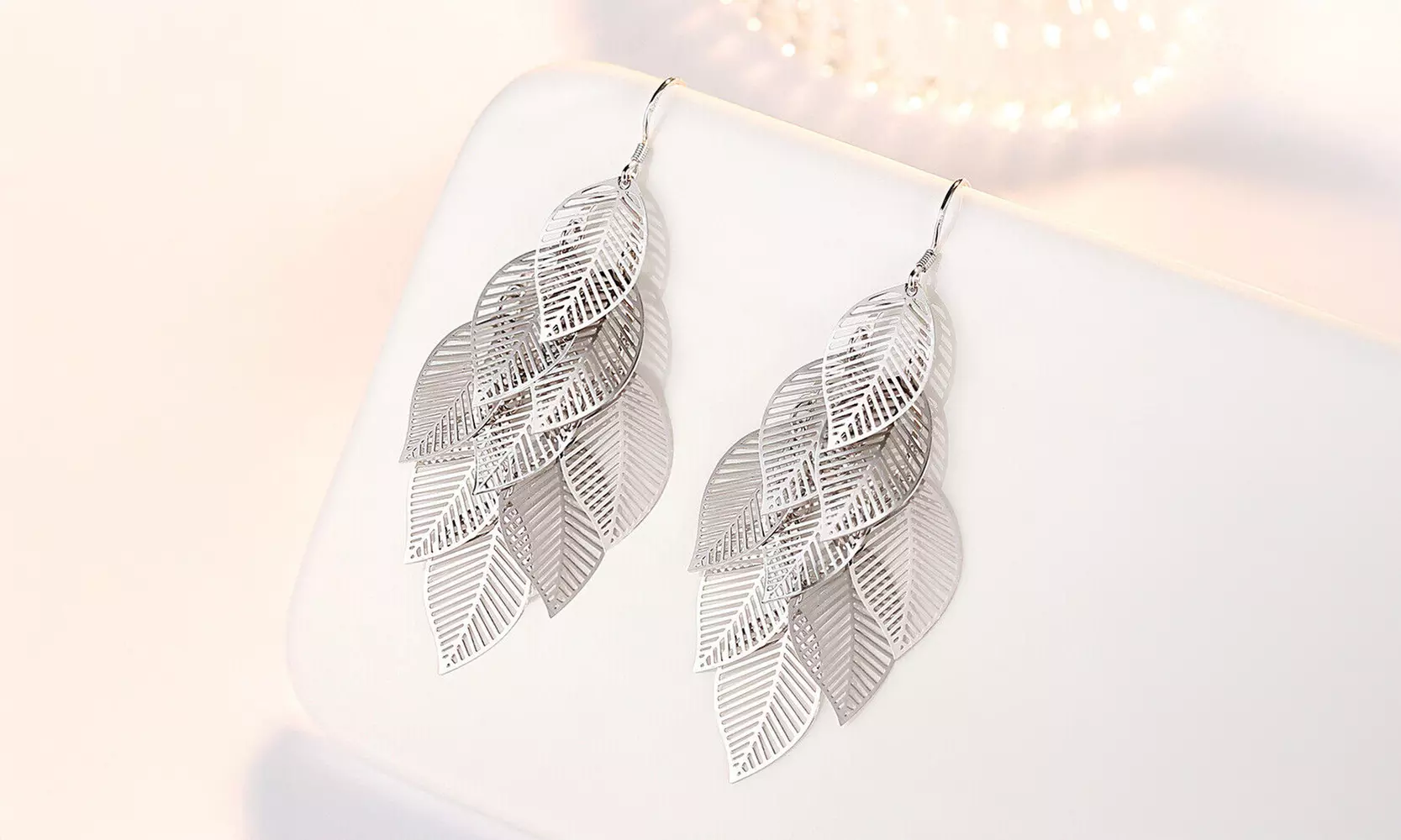 925 Sterling Silver Leaf Dangle Drop Earrings