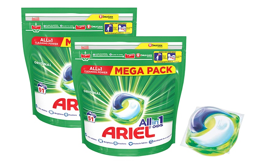 Image 5: 51 or 102 Ariel All in-One Pods Original Washing Capsules