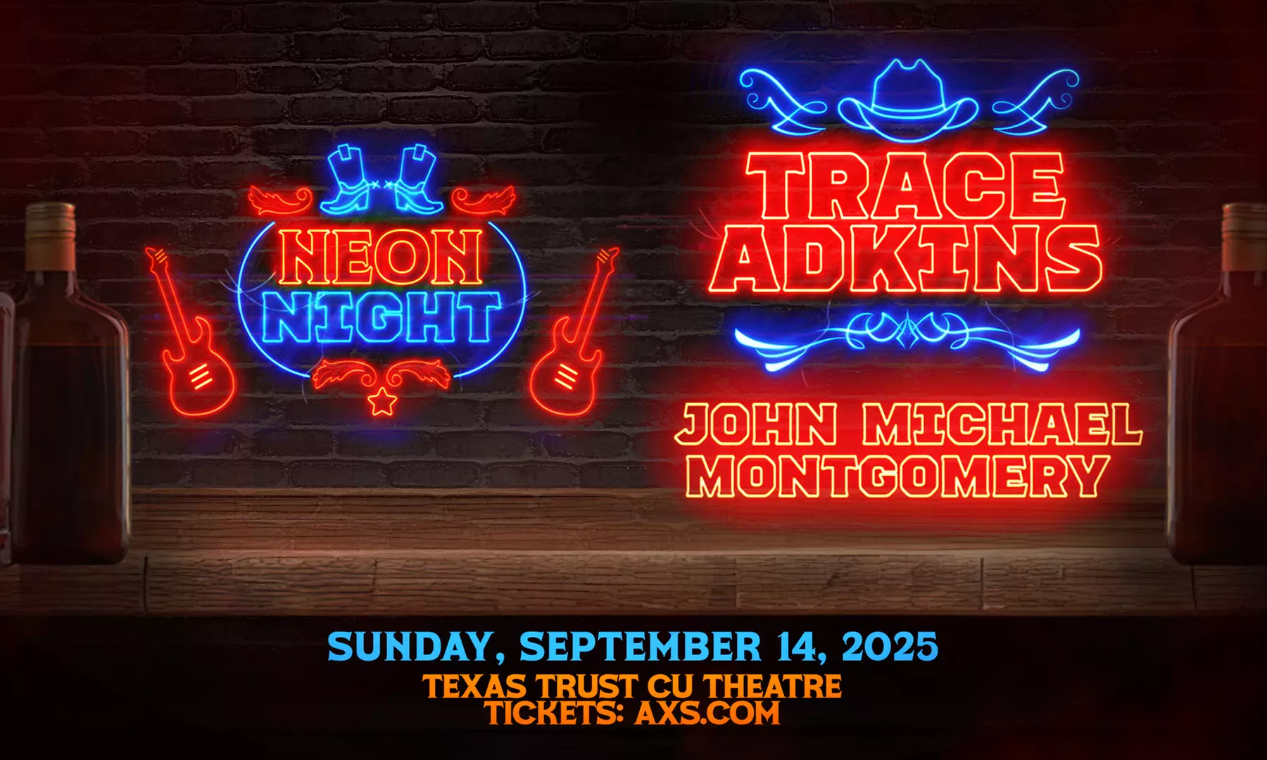 Neon Night: Trace Adkins & John Michael Montgomery on September 14 at 6:30 p.m. - Primary Image