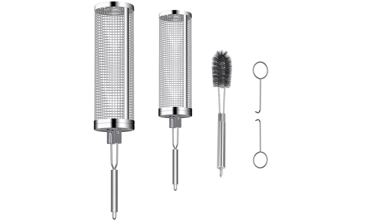 iMounTEK Two-Pack 360-Degree Rolling Stainless Steel Grill Basket