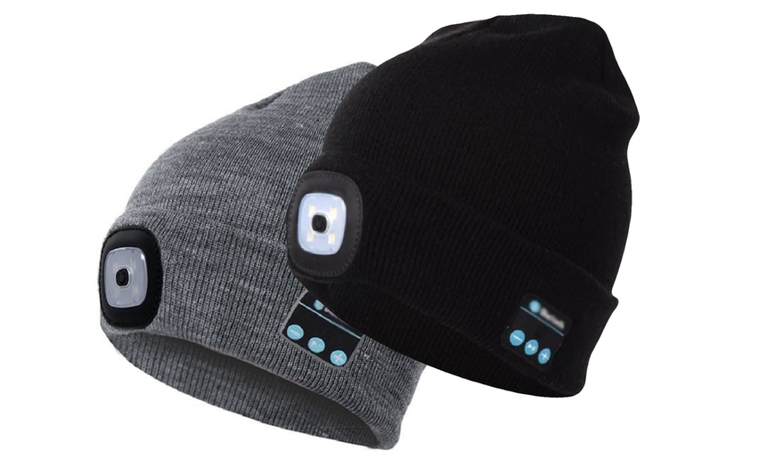 Image 9: One or Two Bluetooth Beanie Hats with LED Light