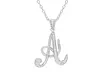 Script Initial Pendant Necklaces in Sterling Silver - Second Medium