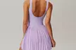 Women Tennis Dress with Built in Shorts and Bra Pleated Seamless Athletic Dress - Second Medium