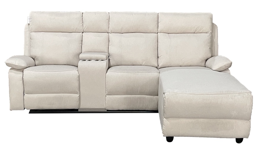 Image 15: Sorento Three Seater Fabric Corner Reclining Sofa 