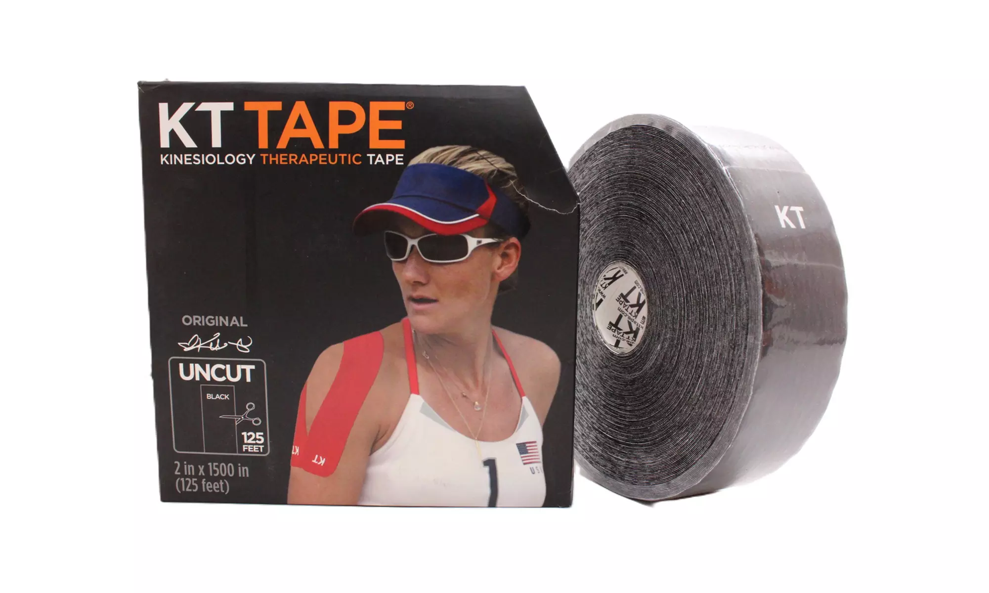 Uncut KT Tape Cotton & Pro Kinesiology Tapes - Black of Beige