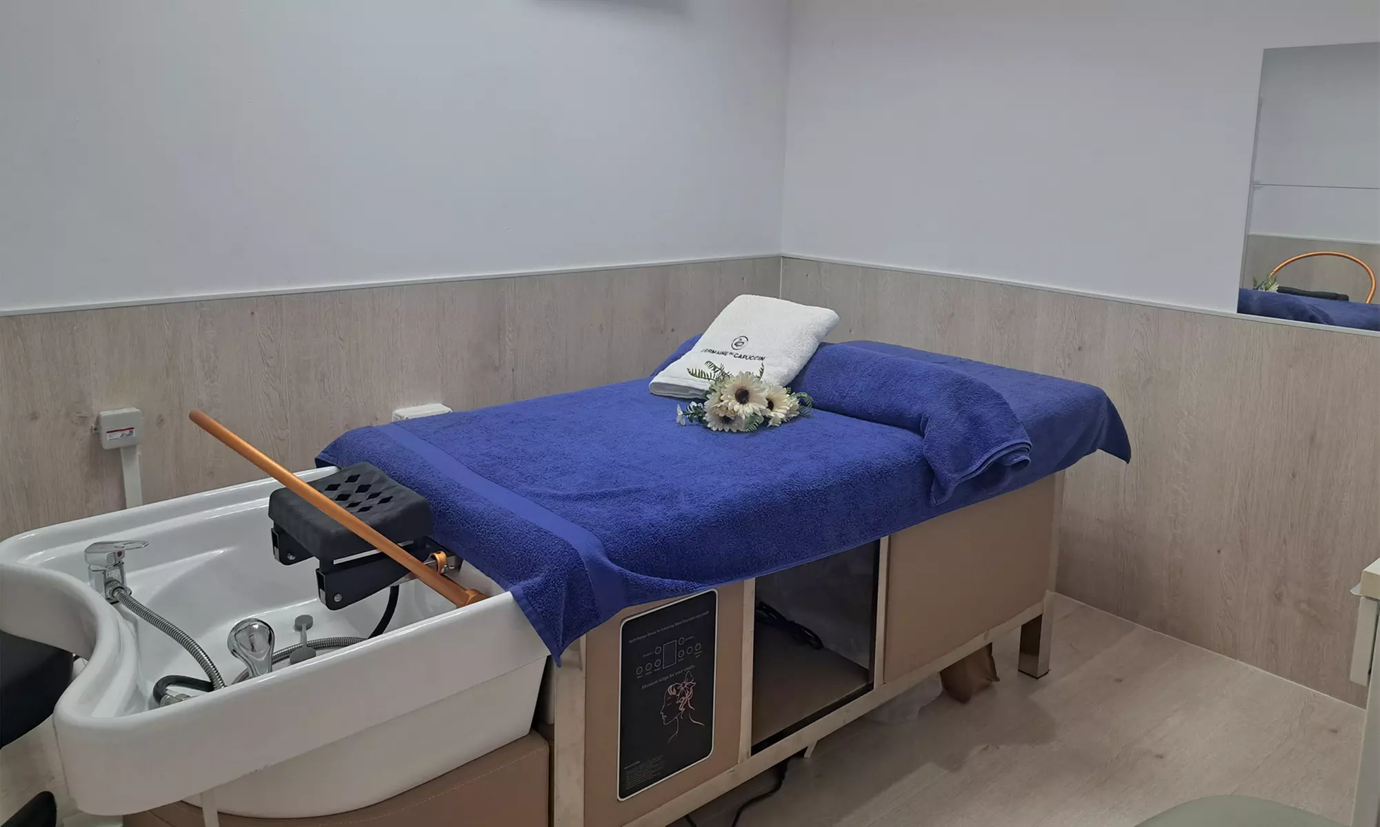 Head spa con opción a presoterapia, sauna, ducha temperada y más