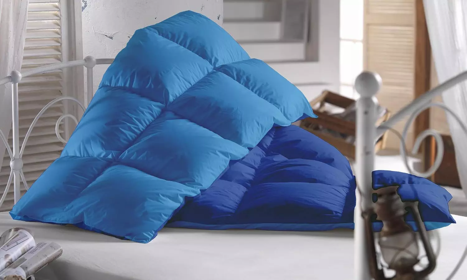 Couette d’hiver réversible avec 90% plumes d’oie