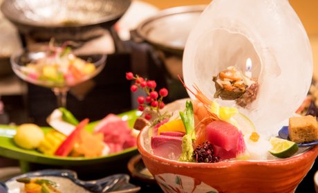 鳥取/三朝　豪華絢爛/アートのように繊細な旬会席/3月31日迄可/1泊2食