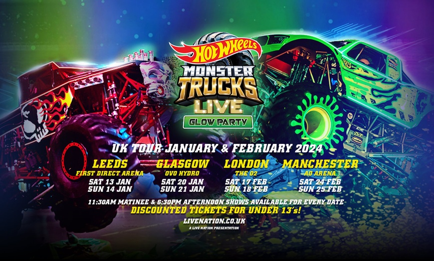 Image 5: Ultimate Glow Party with Hot Wheels Monster Trucks Live in the UK!